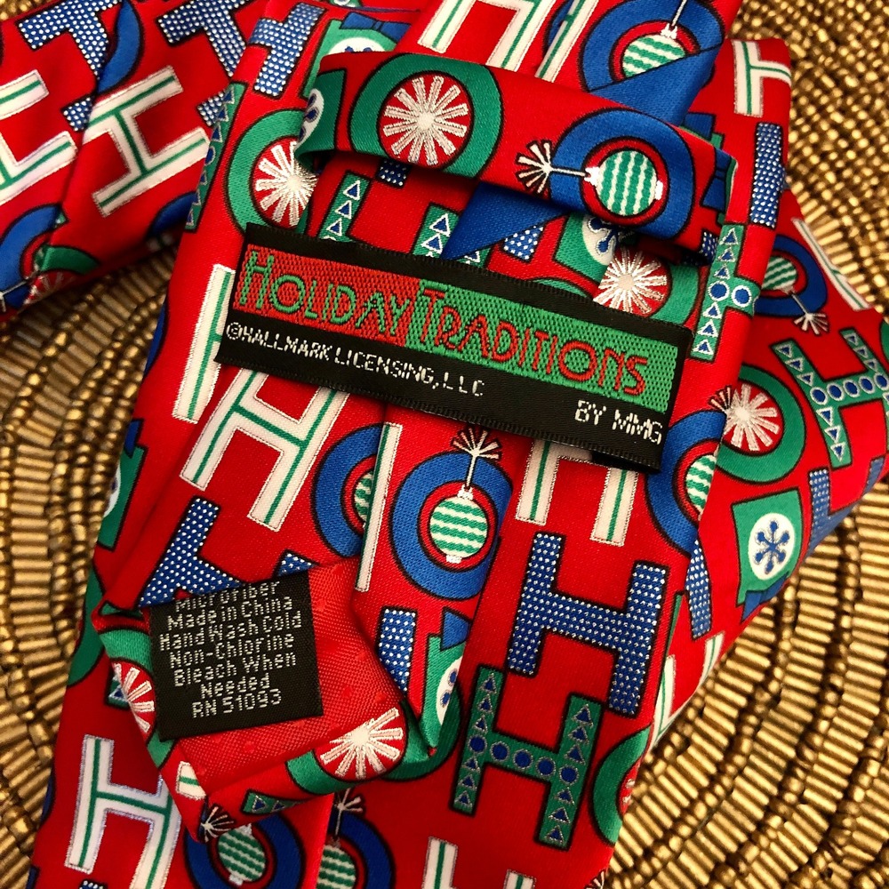 Ho Ho Ho Fun Christmas Party Necktie Hallmark Holiday Traditions‎ Polyester Tie - Picture 5 of 10